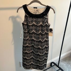 Lace dress with Jeweled neckline